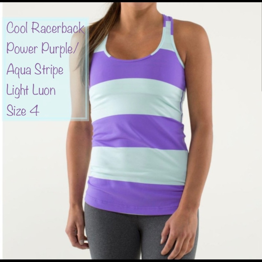 Lululemon COOL RACERBACK CRB Purple Aqua Stripe 4